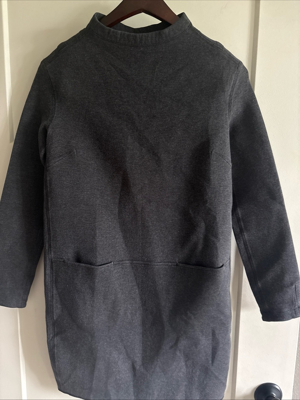 Lululemon 2 City Bound Charcoal Long Sleeve Tunic Sweatshirt Dress EUC soft cozy